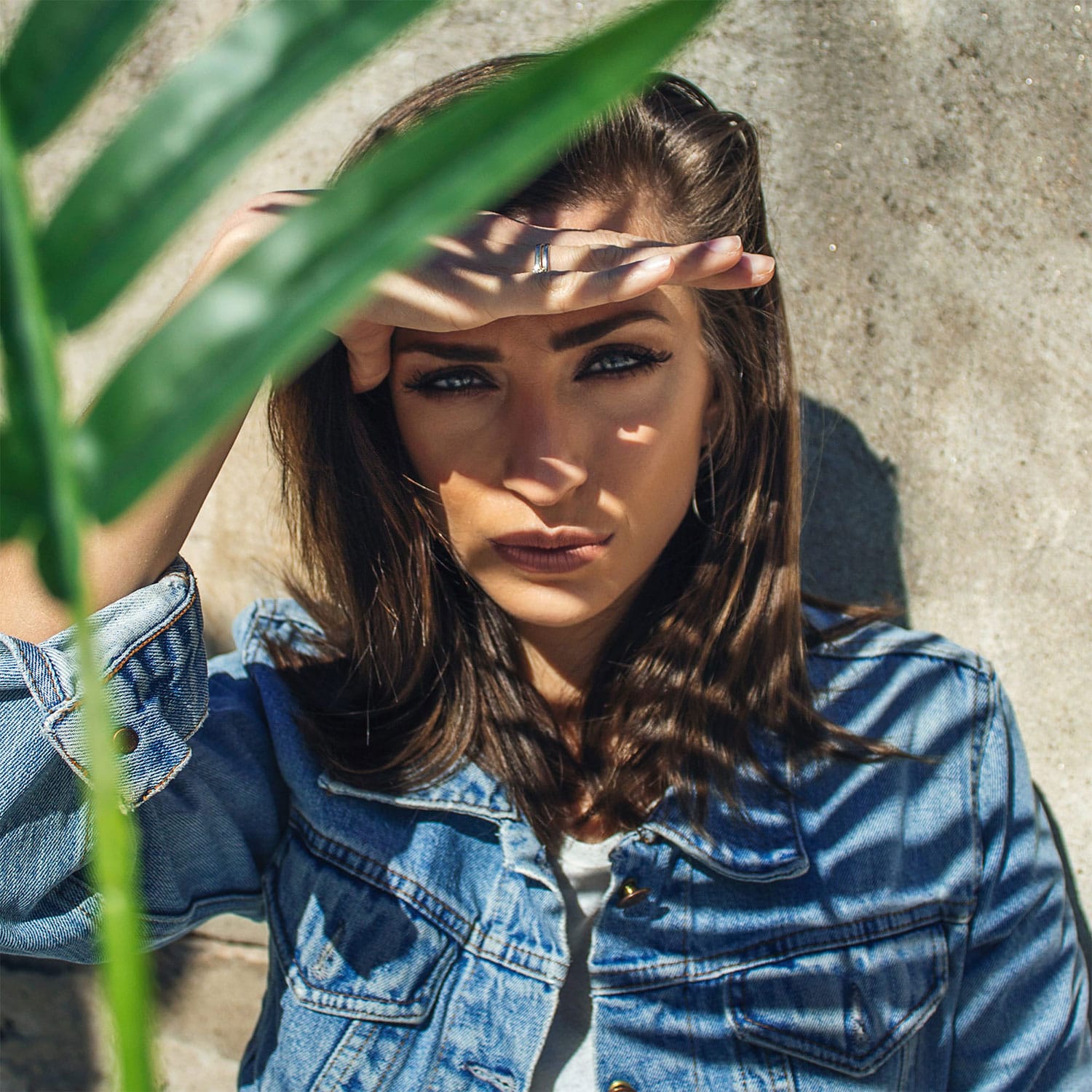 A woman looking at the front